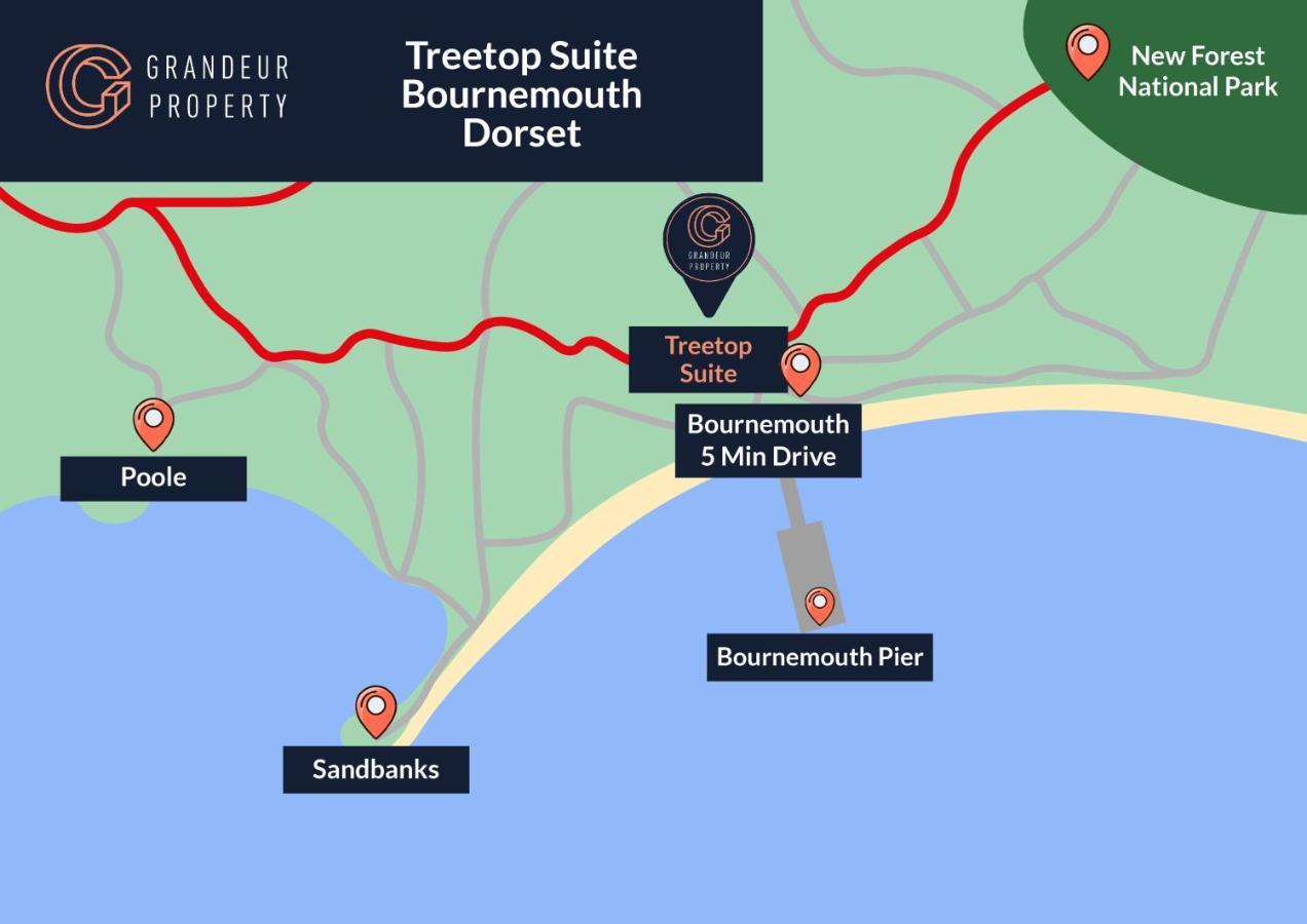 Treetop Suite By Grandeur Property Bournemouth Dış mekan fotoğraf